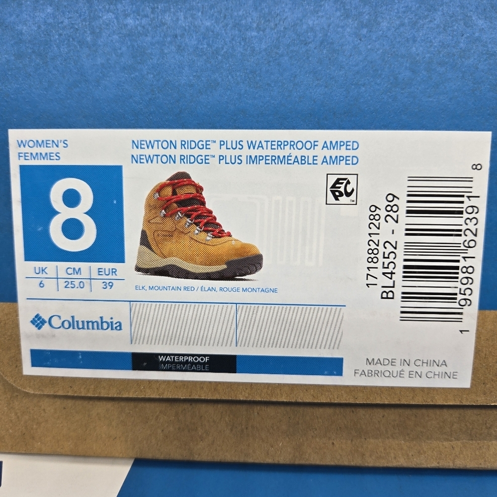 Columbia Newton Ridge Plus Women's Waterproof Hiking Boots Size 8 New - Picture 8 of 8